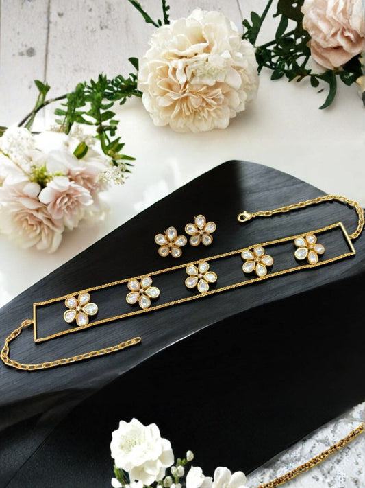 Ishhaara Sleek Moissanite Choker Set
