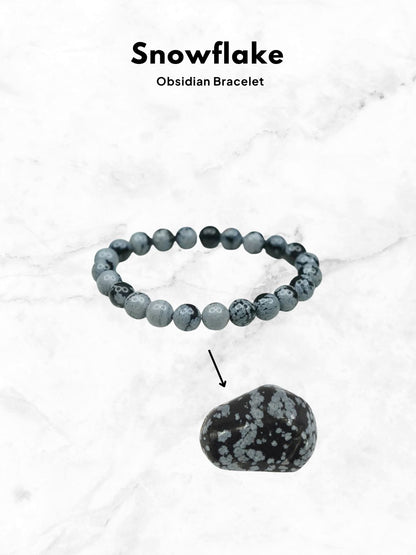 Ishhaara Snowflake Obsidian Bracelet