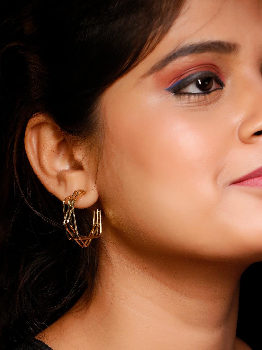 Ishhaara Square Hoop Earrings