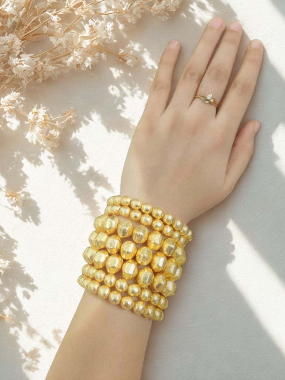 Ishhaara Stainless Steel Stack Of Seven Bracelets