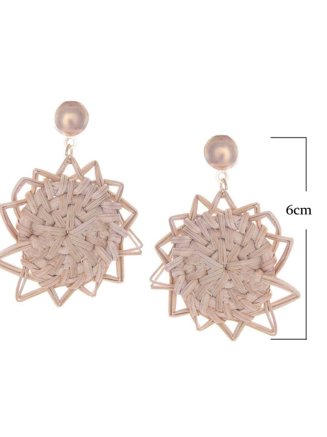 Ishhaara Star Bamboo Earrings Beige