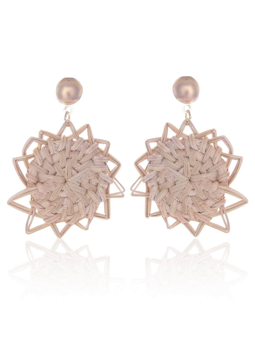 Ishhaara Star Bamboo Earrings Beige