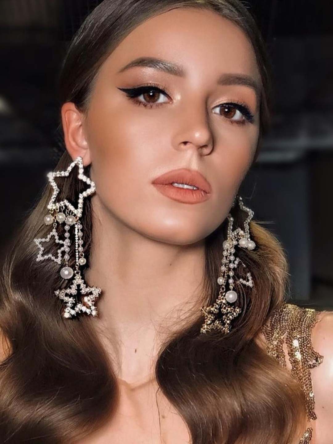 Ishhaara Star Pearl Stone Earring