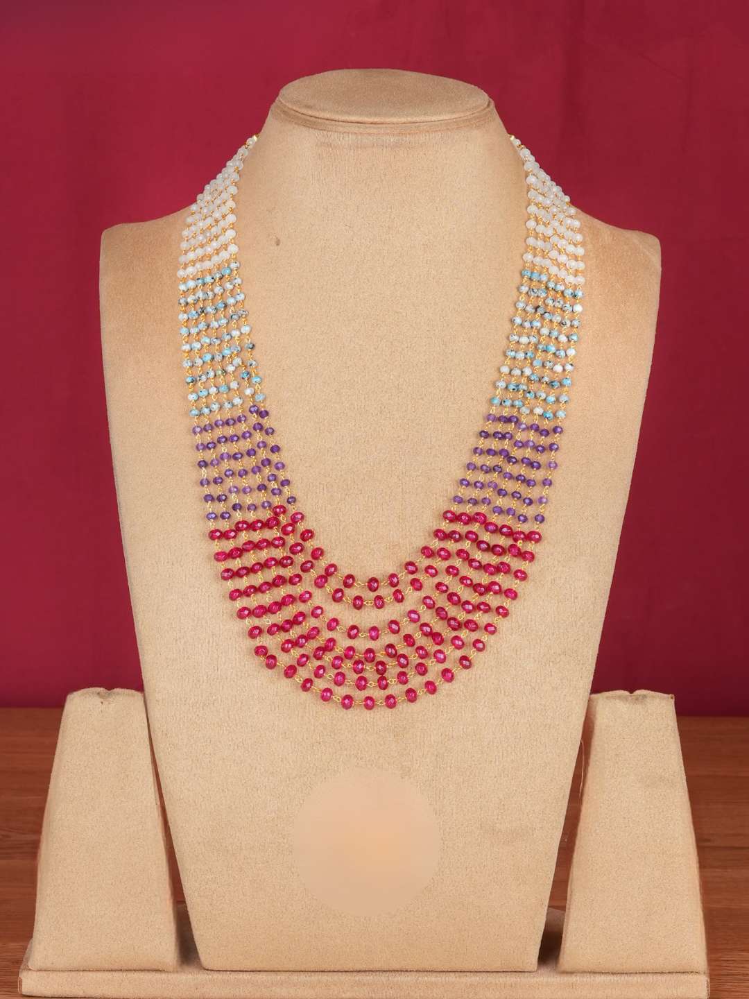 Ishhaara Stone Studded Beaded Multistranded Necklace