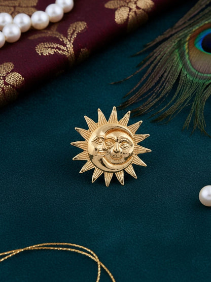 Ishhaara Sun And Moon Face Brooch