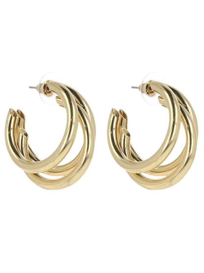 Ishhaara Taapsee Pannu Gold Triple Hoop Earrings