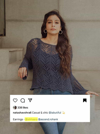 Ishhaara Tabu In Delicate Huggie Silver Hoop
