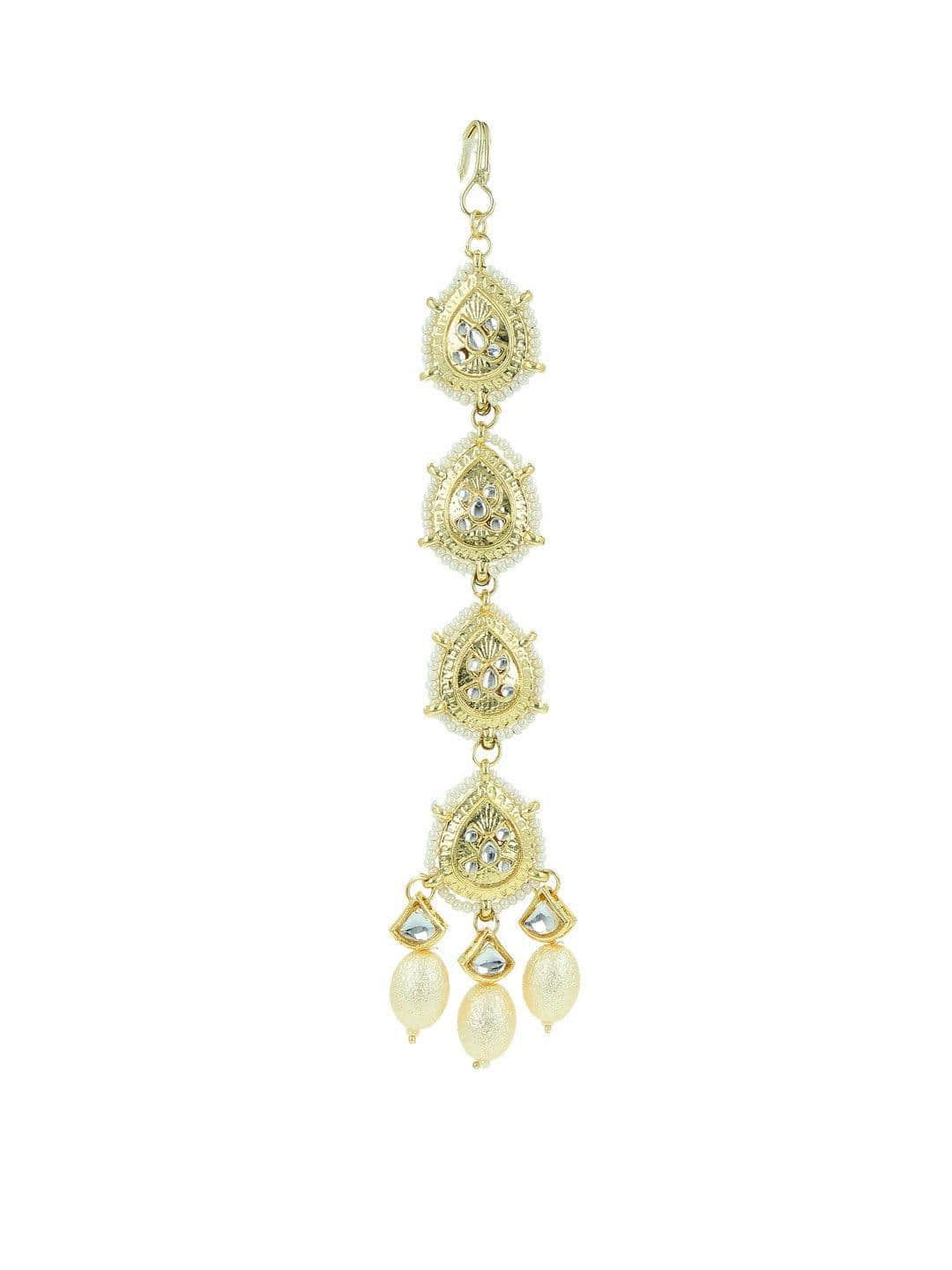 Ishhaara Textured Drop Pearl Teeka
