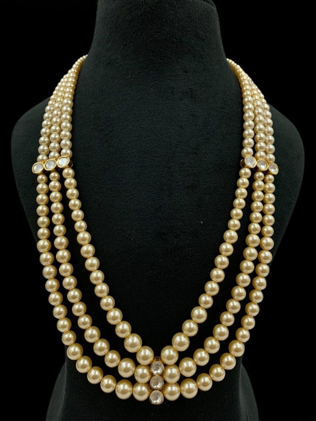 Ishhaara Three Layer Moti Groom Necklace