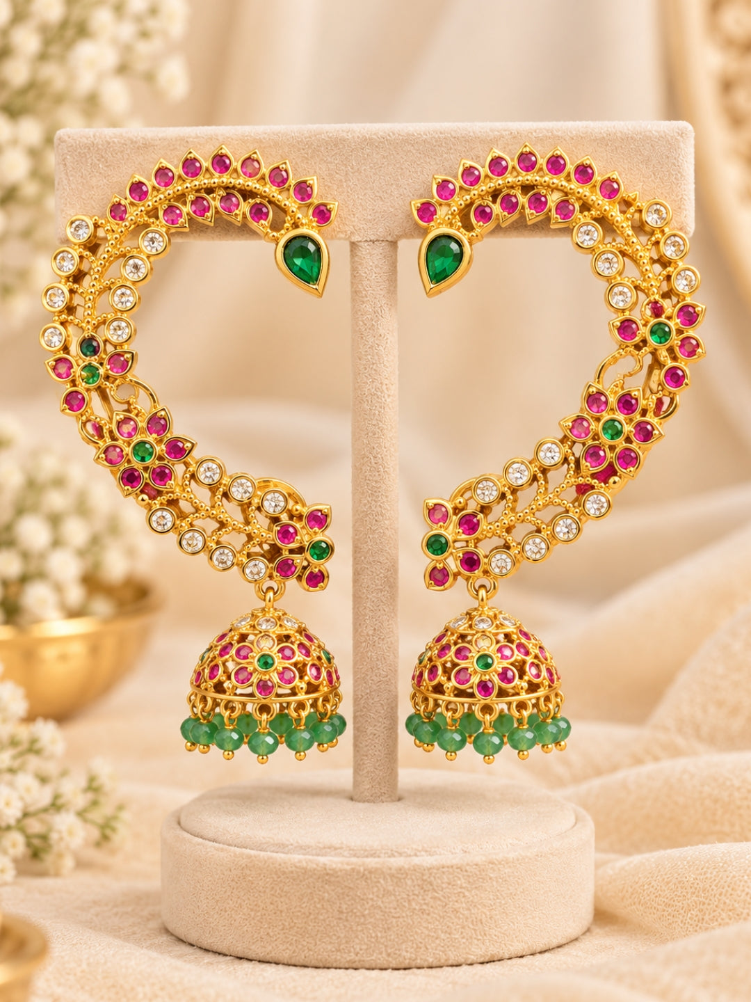 Ishhaara Traditional Earcuff Jhumka Earrings