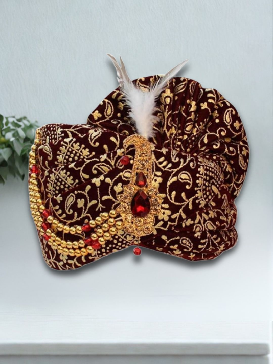 Ishhaara Traditional Printed Groom Safa Stole Set