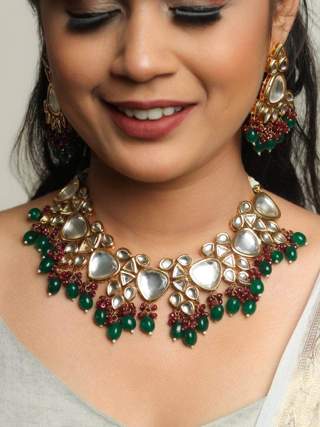 Ishhaara Triangular Kundan Pastel Set