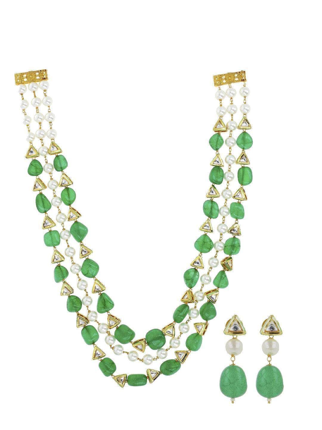 Ishhaara Triple Layered Pearl Necklace Set