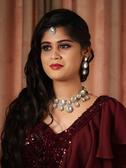 Ishhaara Victorian Ad Polki Kundan Necklace Set