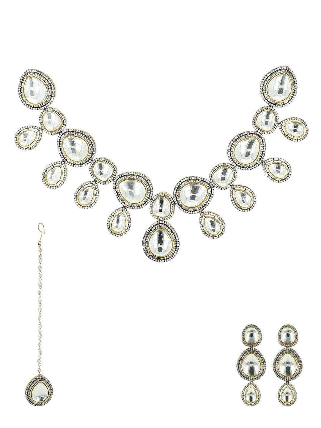 Ishhaara Victorian Ad Polki Kundan Necklace Set