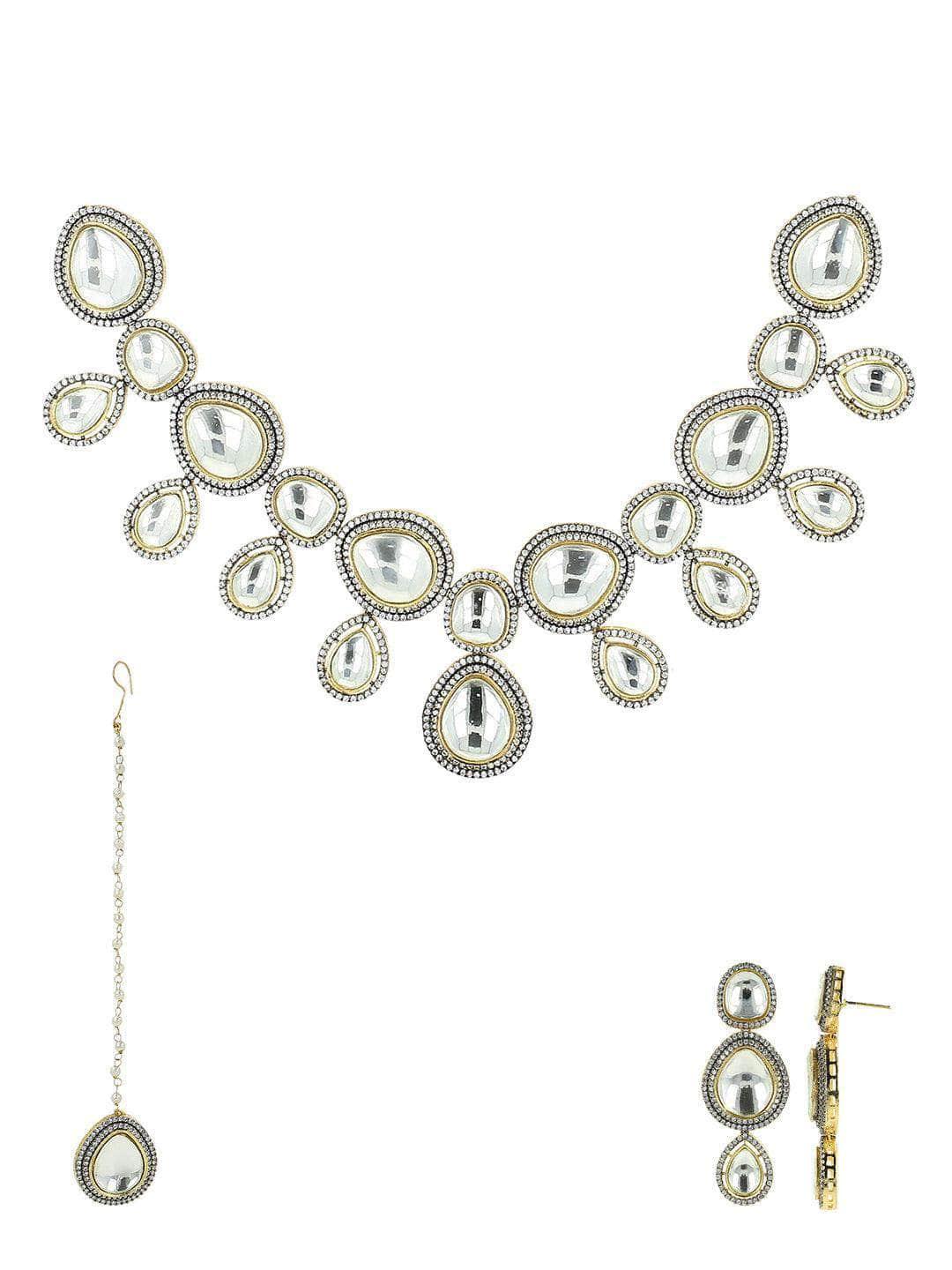 Ishhaara Victorian Ad Polki Kundan Necklace Set