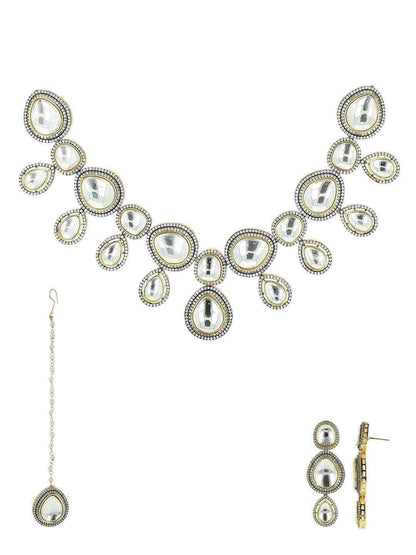Ishhaara Victorian Ad Polki Kundan Necklace Set