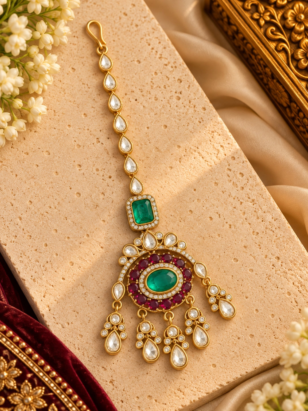 Ishhaara Victorian Emerald Maang Tikka