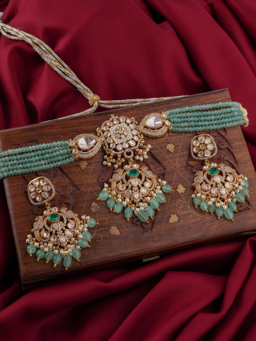 Ishhaara Victorian Mint Choker Set