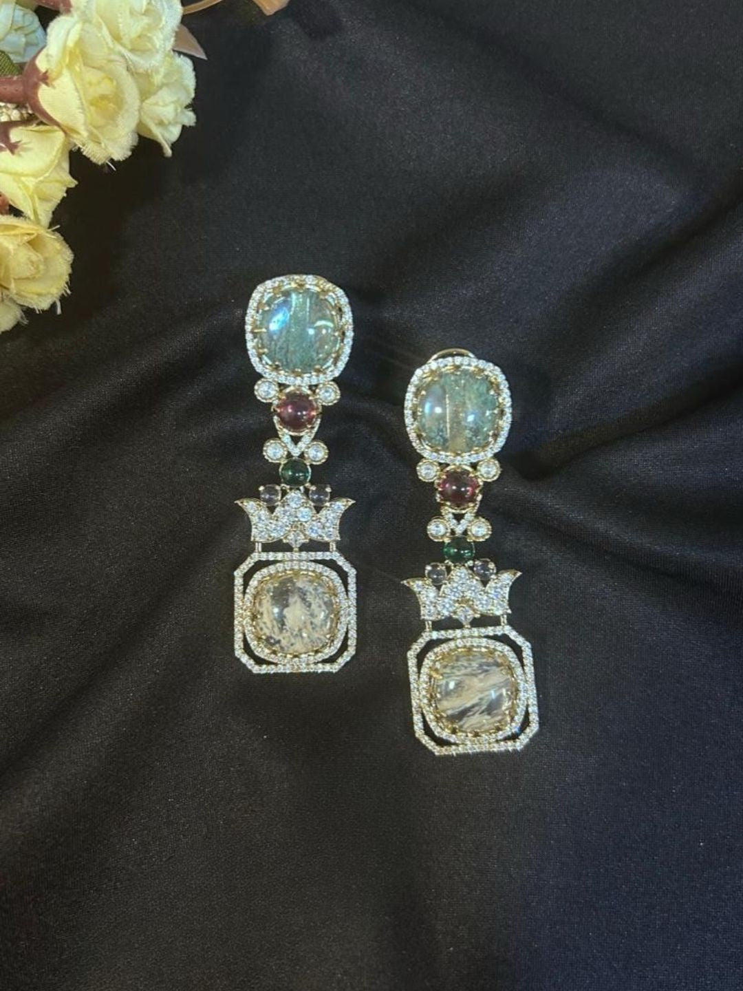 Ishhaara Vintage Royale Statement Long Earrings