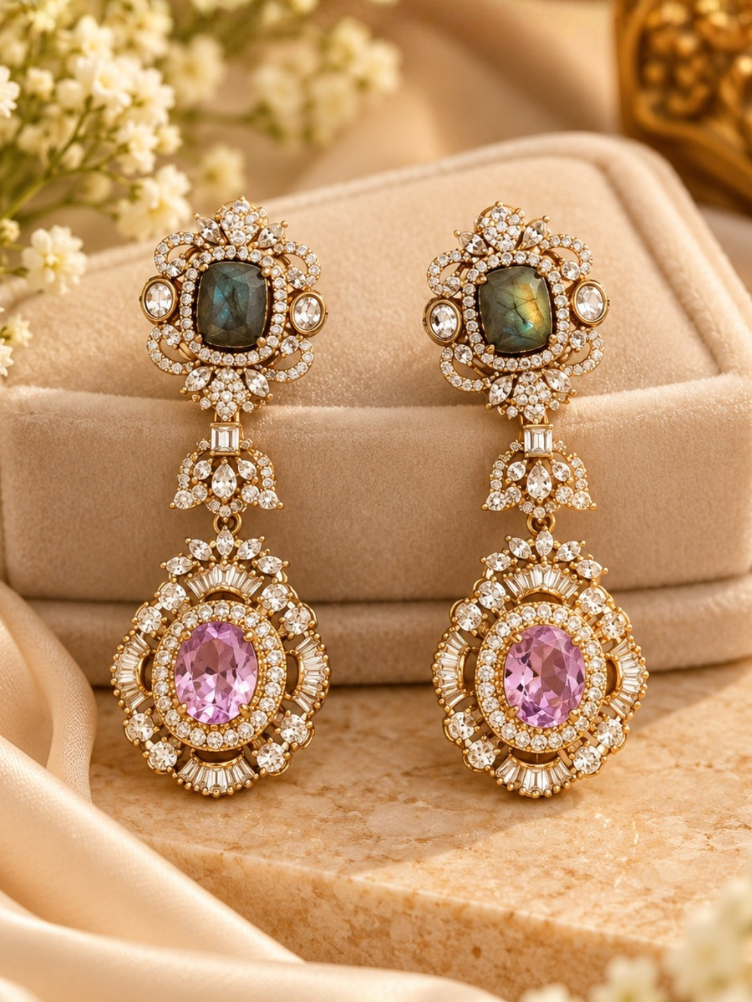 Ishhaara Vintage Statement Long Drop Earrings