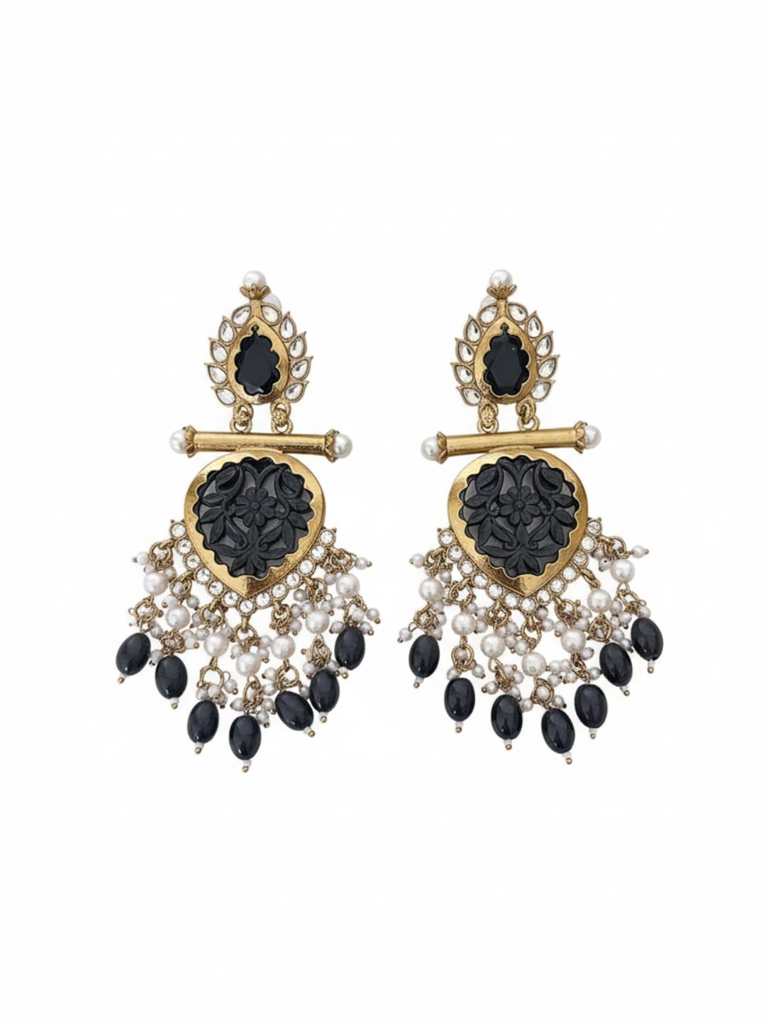 Ishhaara Violet Cutwork Chandbali Earrings