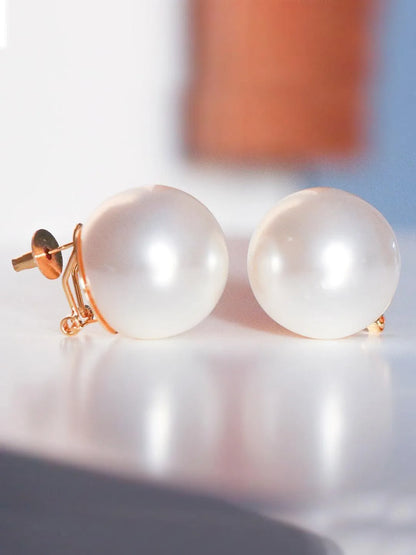 Ishhaara Kinjal In Big Pearl Statement Studs White