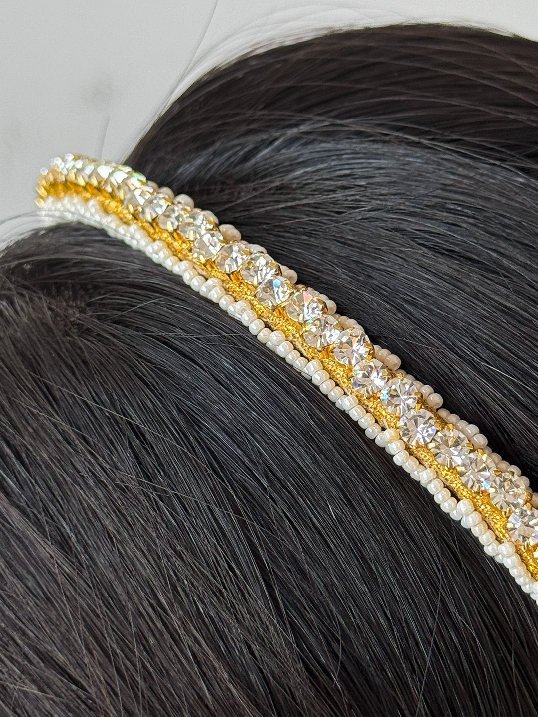 Ishhaara White Kundan Embellished Hairband