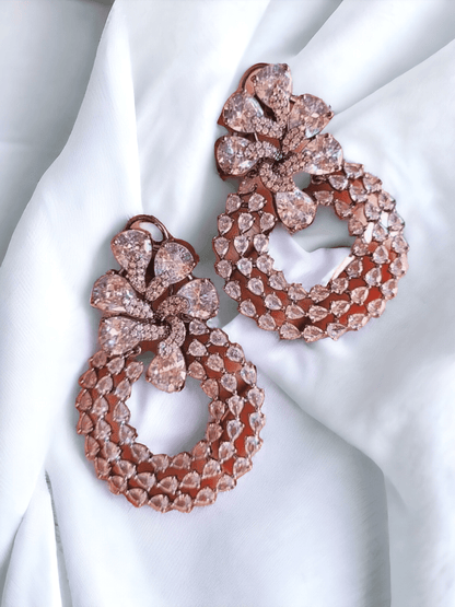 Ishhaara Round Colorful Glam Rhinestone Earrings